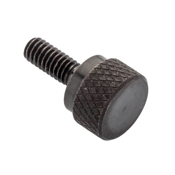 Zoro Select Thumb Screw, #8-32 Thread Size, Round, Black Oxide Steel, 7/32 in Head Ht, 3/4 in Lg Z2314