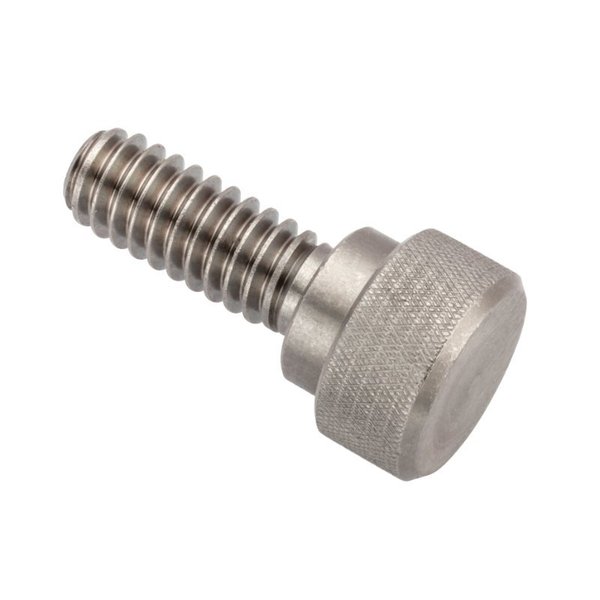 Ampg Thumb Screw, 1/4"-20 Thread Size, Knurl High Head Shoulder, Plain 18-8 Stainless Steel, 5/8 in Lg Z2342SS