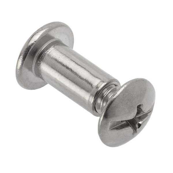 Ampg Combo Barrel/Screw, 1/4"-20, 5/8 to 3/4 in Brl Lg, 5/16 in Brl Dia, 18-8 Stainless Steel Unfinished Z4137SSPAK