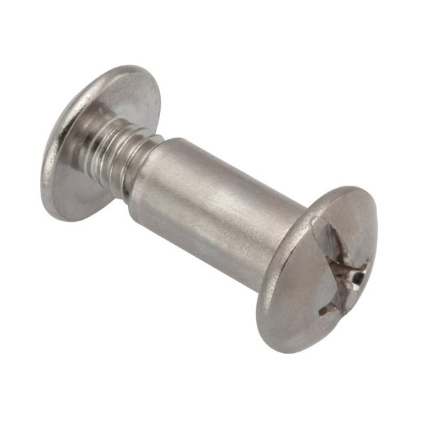 Ampg Combo Barrel/Screw, 1/4"-20, 5/8 to 3/4 in Brl Lg, 5/16 in Brl Dia, 316 Stainless Steel Unfinished Z4137-316SS-PAK