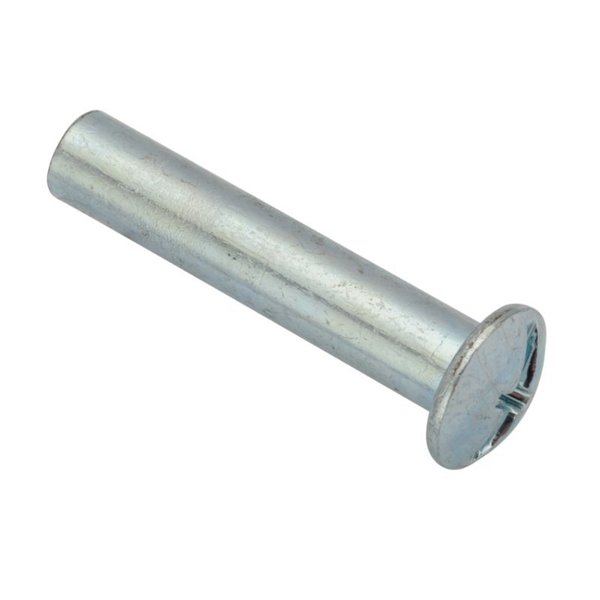 Zoro Select Barrel Bolt, #10-24, 1 1/4 in Brl Lg, 1/4 in Brl Dia, Steel Zinc Plated, 50 PK 5LY89