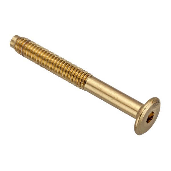 Ampg 5/16"-18 x 40 mm Hex Extra Wide Machine Screw, Brass Plated Steel Z4493-BR