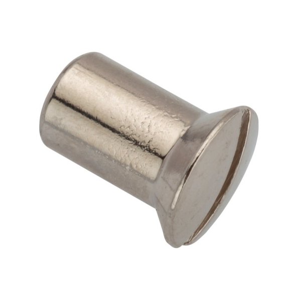 Ampg Barrel Nut, #8-32, 7/16 in Brl Lg, 1/4 in Brl Dia, Brass Nickel Plated Z4812