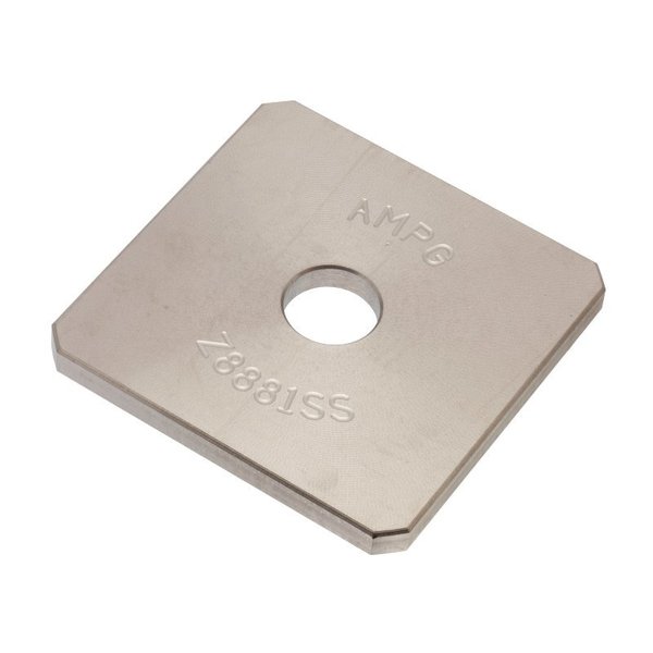 Ampg Square Washer, Fits Bolt Size 5/8 in 18-8 Stainless Steel, Plain Finish Z8881SS