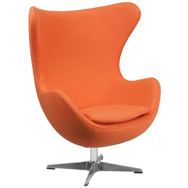 Flash Furniture Egg Chair, 30" L 43" H, Integrated Curved, Modern Series ZB-17-GG