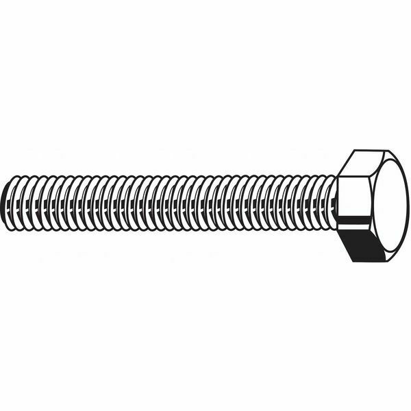 Zoro Select Grade 5, 5/8"-11 Hex Head Cap Screw, Zinc Plated Steel, 1-3/4 in L, 10 PK U01200.062.0175