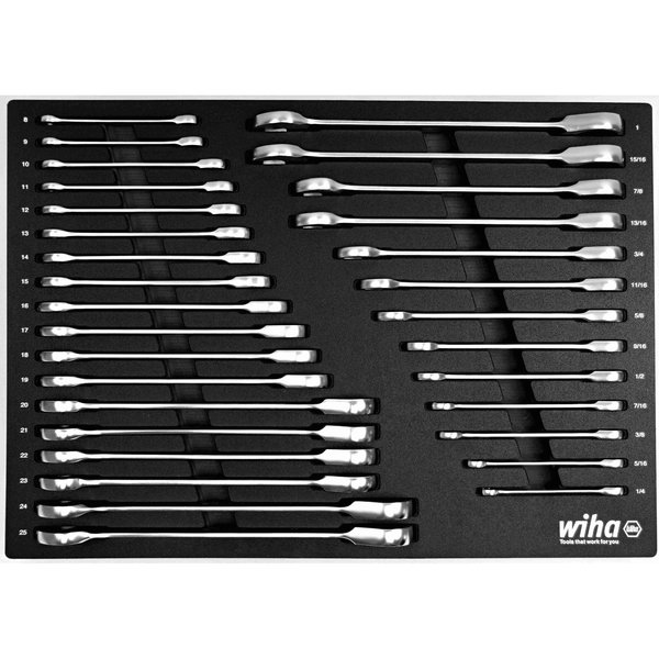 Wiha Ratcheting Wrench Tray 31-Piece Set -SAE 30392