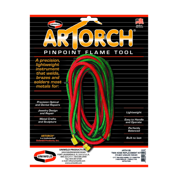 Ameriflame ArTorch Twin Hose 12Ft 3/16" B-Conn ARTH12B