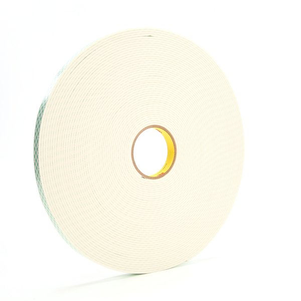 3M Double Coated Tape, Foam, Off White, PK12 4008