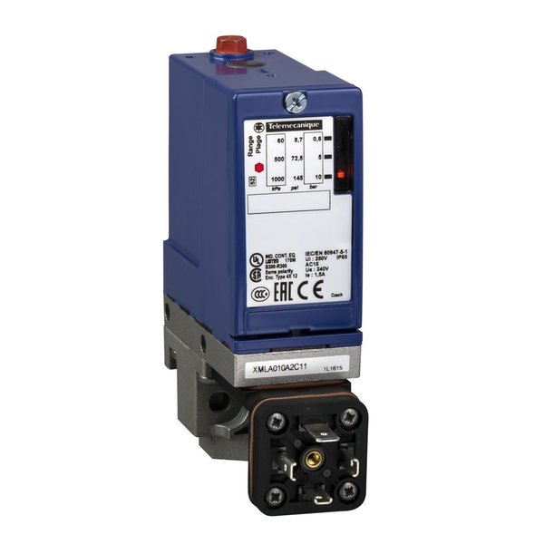 Telemecanique Sensors Pressure Switch, 1 C/O, Detection of 1 single threshold Action XMLA010A2C11