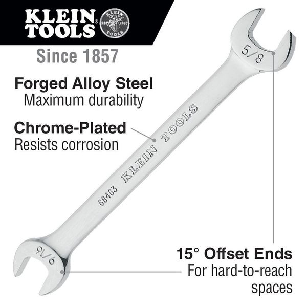 Klein Tools Open-End Wrench 11/16-Inch and 3/4-Inch Ends 68464