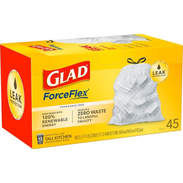 Glad ForceFlexPlus XL X-Large Kitchen Drawstring Trash Bags - CLO78913 