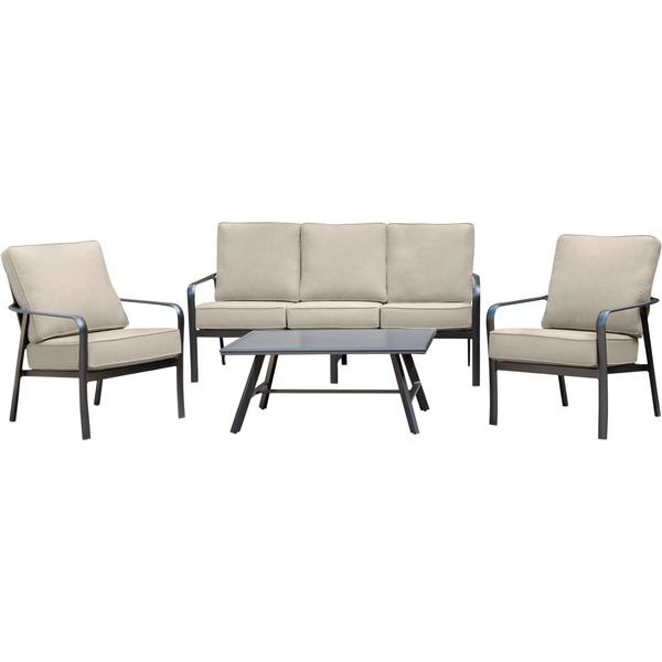 Hanover Cortino 4-Piece Commercial-Grade Patio Seating Set CORT4PCS-ASH