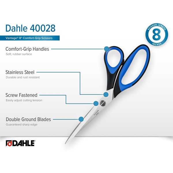 Dahle Vantage 8 Comfort-Grip Scissors (Pack of 6) - 40028