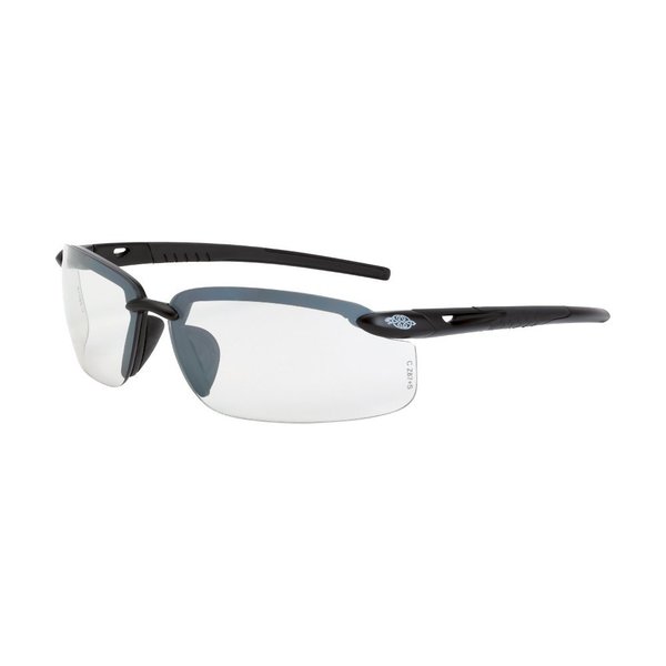 Crossfire Safety Glasses, Wraparound Clear Polycarbonate Lens, Scratch-Resistant, 12PK 2964