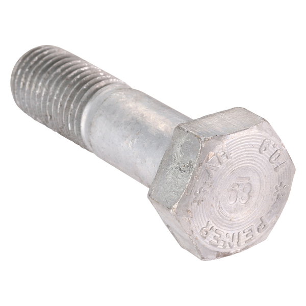 Zoro Select Class 10.9, M20-2.50 Structural Bolt, Hot Dipped Galvanized Steel, 75 mm L, 25 PK M04210.200.0075