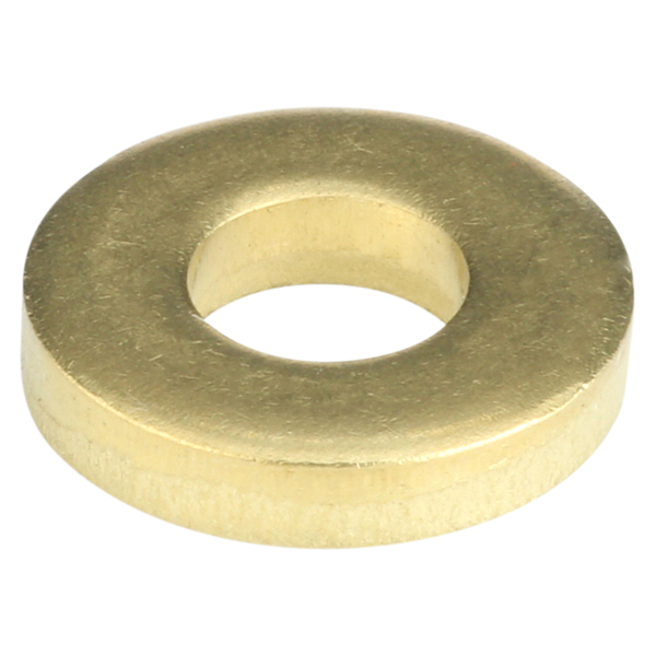 Zoro Select Flat Washer, For Screw Size 1/4" , Brass Plain Finish, 5 PK Z9095BR