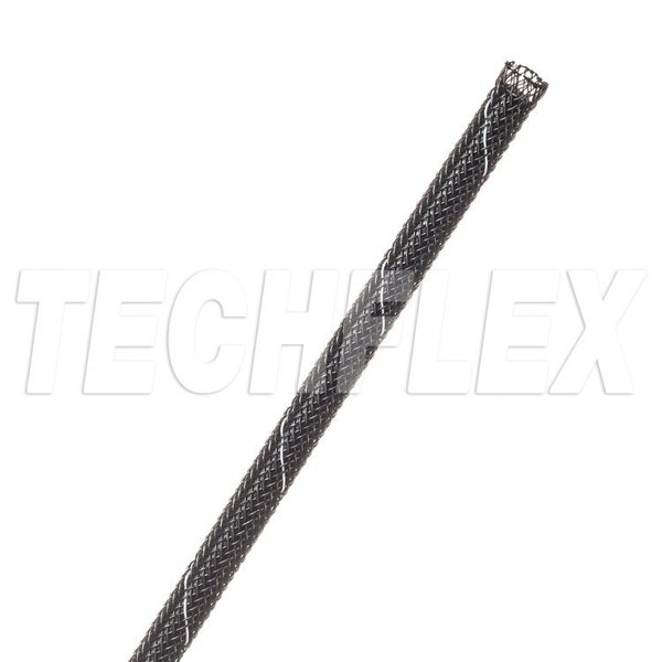 Techflex Halar 1/8", Black w/white tracer sleeving HTN0.13TB