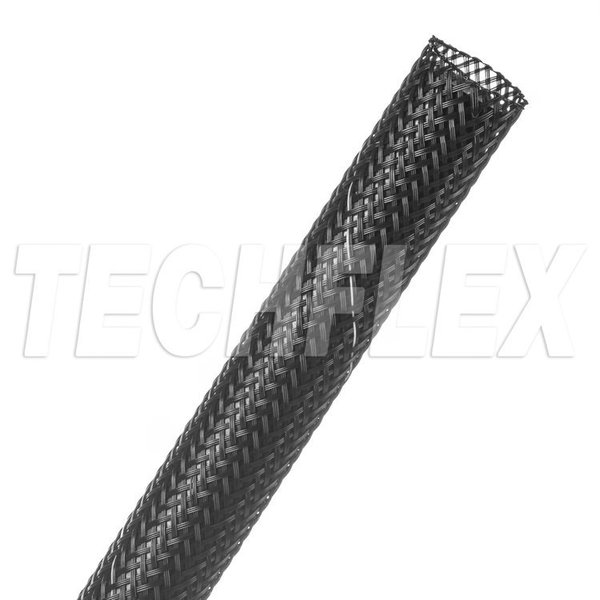 Techflex Halar Sleeving 1/2", Black w/white tracer, 100' HTN0.50TB