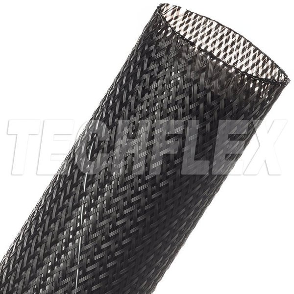 Techflex Halar Sleeving 1 3/4", Black w/white tracer, 30' HTN1.75TB