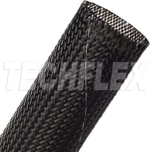 Techflex Halar Sleeving 2", Black w/white tracer, 50' HTN2.00TB