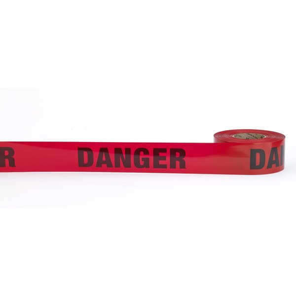Mutual Industries 3" X 300' Danger (Red) Barricade Tape, 16Rls 17779-79-0300