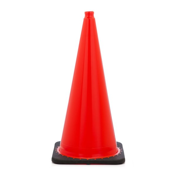 Mutual Industries Traffic Cone with 10 lb. Plain Finish, 2, Plastic, 28 Inch H, 12 Inch L, 12 Inch W, Orange 17722-28-10