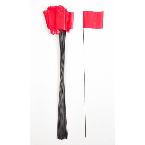 Mutual Industries 4" X 5" X 30" Wire Red Flags, 1000C 15901-79-4