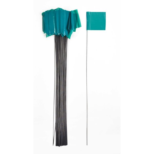 Mutual Industries 4" X 5" X 30" Wire Green Flags, 1000C 15901-39-4