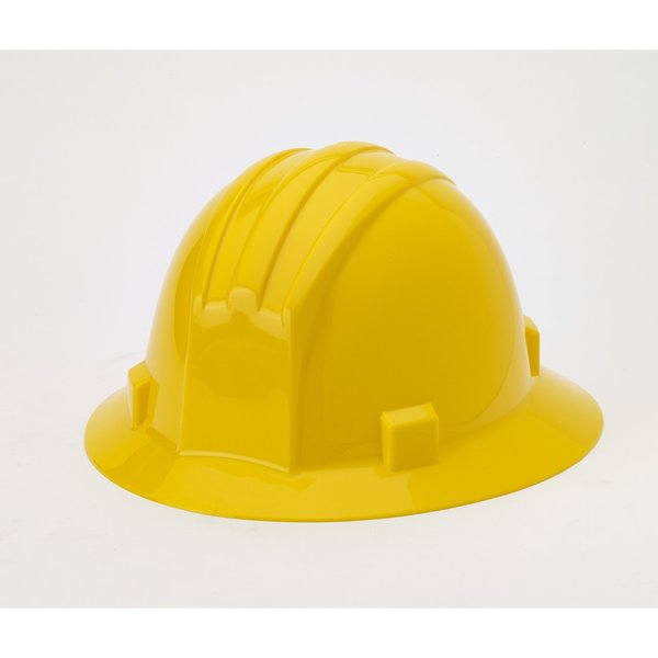 Mutual Industries Polyethylene Ratchet Suspension Full Brim Hard Hat, Yellow (2Pk) M50210-41