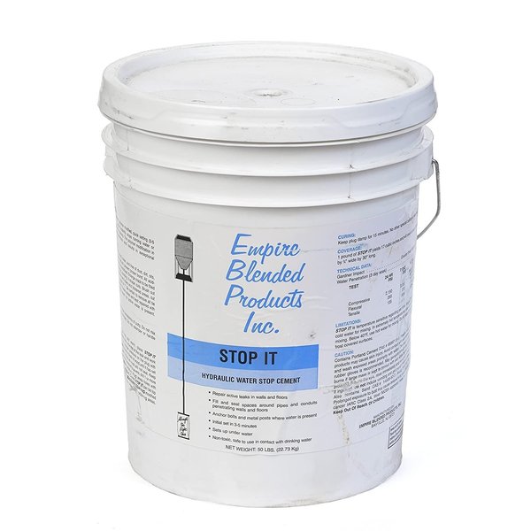Empire Blended Products Stop-It Hydraulic Water Stop Cement 50 Lb Pail 7011-0-0