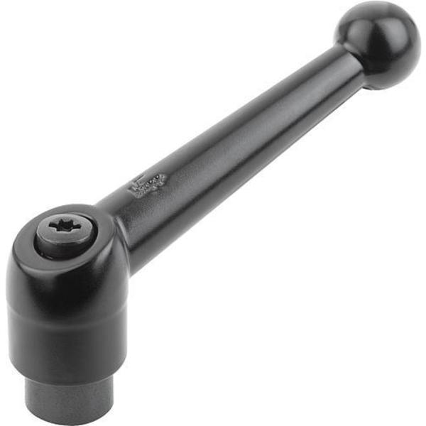 Kipp Adjustable Handle, Size: 3 5/16-18 Zinc, Black Satin, Comp: Steel K0116.3A31