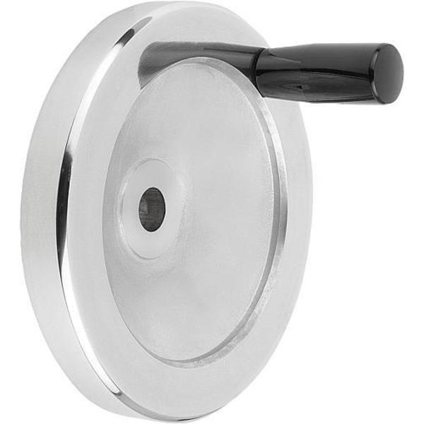 Kipp Disc Handwheel Diameter D1= 140 mm, Reamed Hole D2= 15 mm, Aluminum, Comp: Thermoset, Fixed Grip K0161.2140X15