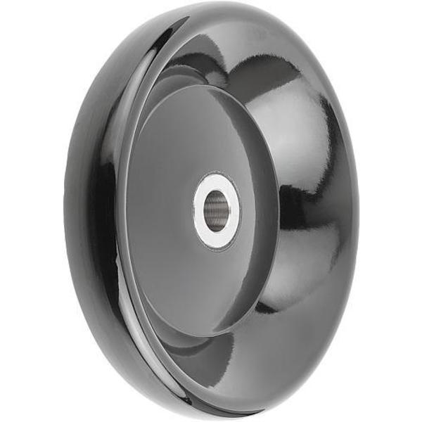 Kipp Disc Handwheel, Thermoset, Hub Steel, D1= 125 mm, Reamed Bore D2= 12 mm, Form: E, Without Grip K0165.1125X12