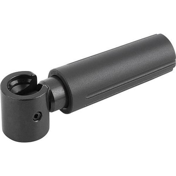 Kipp Cylinder Grip Fold-Down Size: 1 D=8-32, L=35, L1=40, Thermoplastic, Comp: Steel K1469.1AE