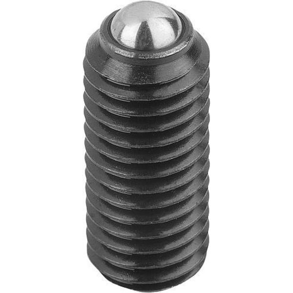 Kipp Spring Plunger Standard Spring Force D=1/4-20 L=15, Steel, Comp: Ball Steel K0315.A2