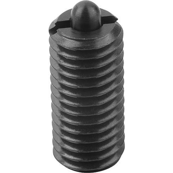 Kipp Spring Plunger Intensified Spring Force D=1/2-13 L=28, Steel, Comp: Pin Steel K0317.2A5