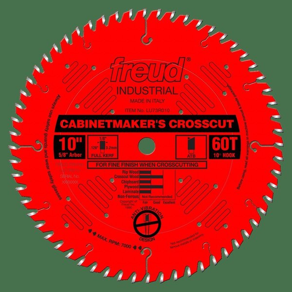 Freud Cabinetmakers Crosscut Blade, 10 LU73R010