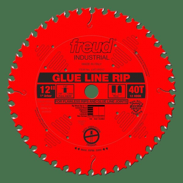 Freud Glue Line Ripping Blade, 12 LM74R012