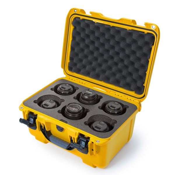 Nanuk Cases Case with Foam Insert for 6 Lens, Yellow, 918S-080YL-0A0-19337 918S-080YL-0A0-19337