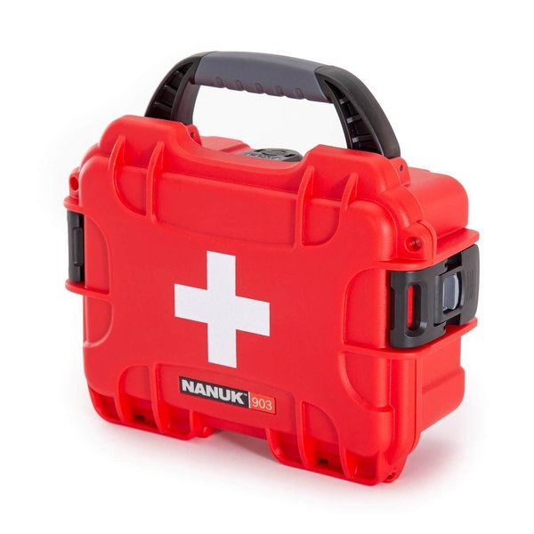 Nanuk Cases Case 903 Empty with First Aid Logo, Red 903S-000RD-PA0-FSA01