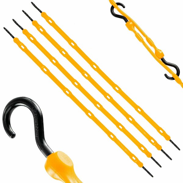 The Perfect Bungee 36” Heavy Duty Adjustable Poly Strap with Nylon Hooks, Orange, 4-Count AS36NG4PK