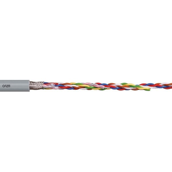 Chainflex Data Cable, PVC, 0.43 in dia, Silver Gray CF211-05-05-02