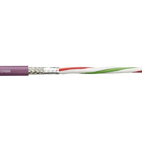 Chainflex Bus Cable, PVC, 50 V, 0.28 in dia, Red CF888-045