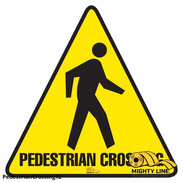 Mighty Line Pedestrian Crossing Floor Sign, Floor Ma, PEDESTRIANCROSSING12 PEDESTRIANCROSSING12