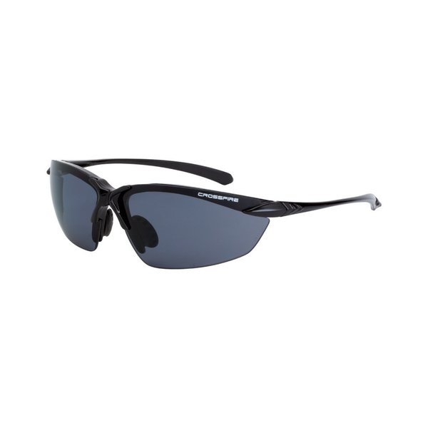 Crossfire Polarized Safety Glasses, Smoke POL Scratch-Resistant 9614