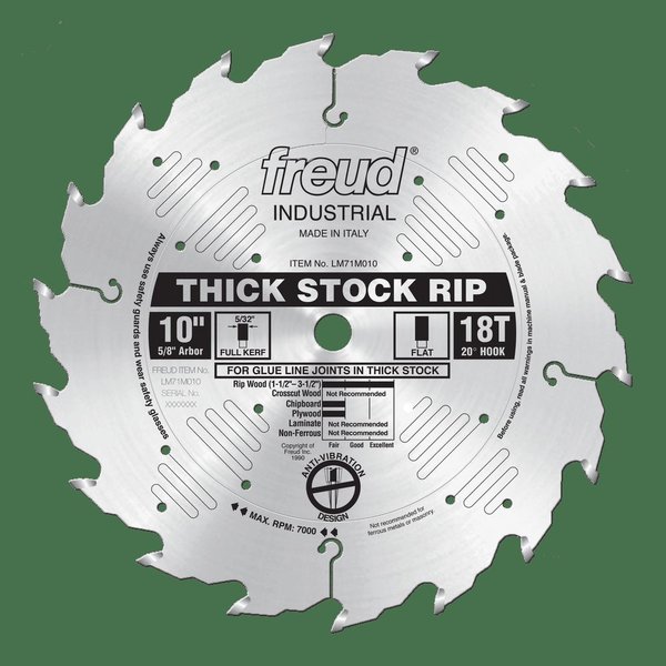 Freud Thick Stock Rip Blade, 10 LM71M010