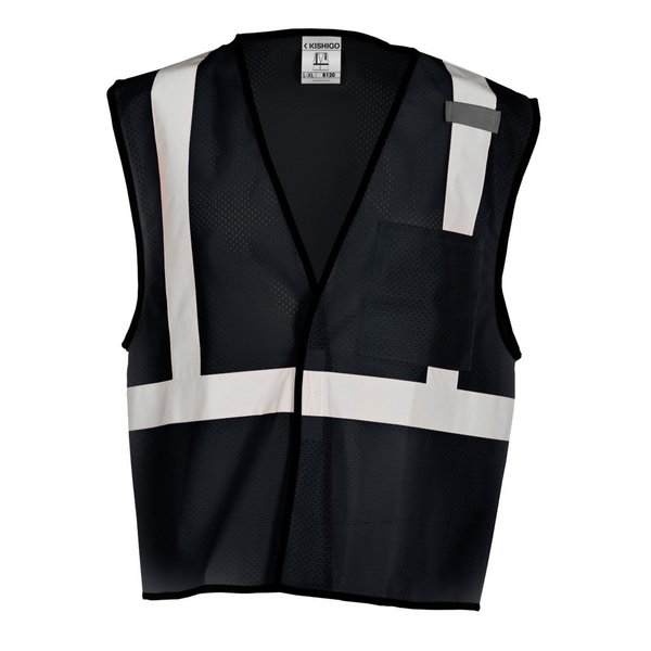 Kishigo High-Visibility Vest, Black, S/M B120-S-M