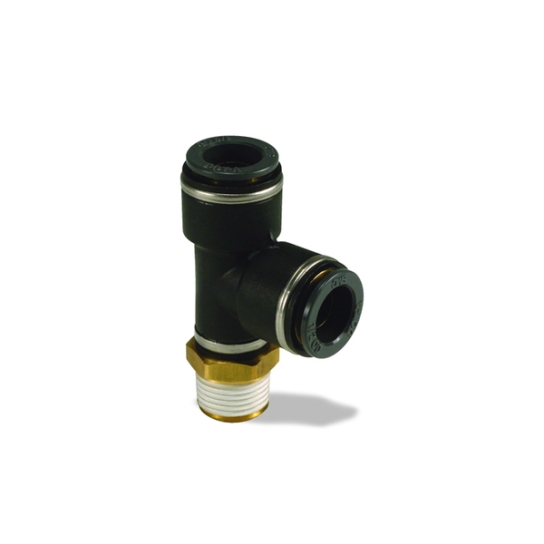 Velvac Push-Lock, Male Run Tee, 1/2"x1/2"x3/8" 016405