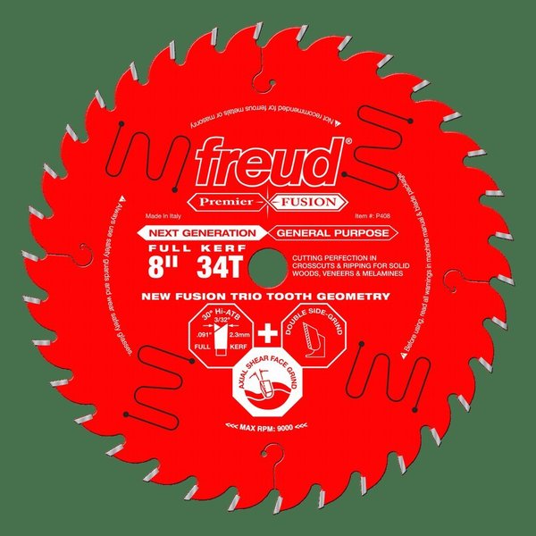 Freud Bit, 8" 34T Premier Fusion General Purpo P408